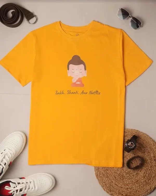 Sukh Shanti Aur Netflix T-Shirt Design